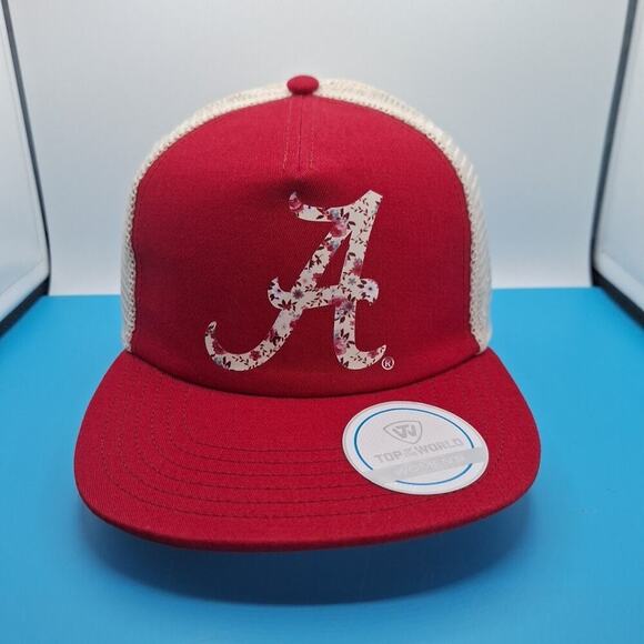 Alabama Crimson Tide Dad Hat Cap Strap Back Mesh Soft Flexible Bill Womens Red - Picture 1 of 7
